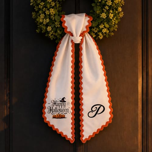 Halloween Personalized Wreath Sash for Front Door - Custom Decor, 55in