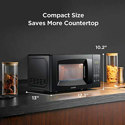 Comfee EM720CPL-PMB Countertop Microwave Oven with Sound On/Off, ECO Mode and Easy One-Touch Buttons, 0.7 Cu Ft, Black