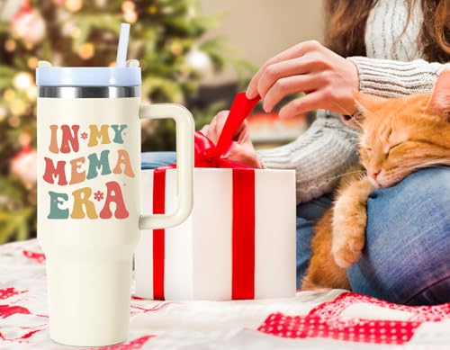 In My Mema Era 40 oz Tumbler with Handle - Gifts for Grandma from Grandkids - Mema Variation