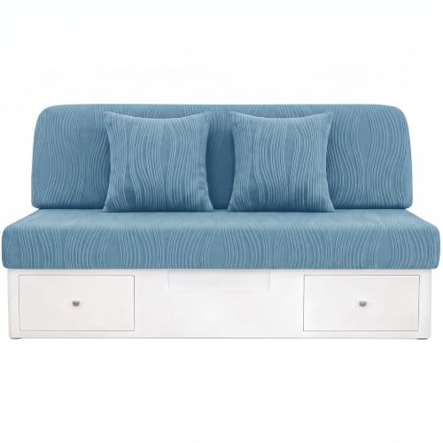 Gollense RV Couch Cover Set with Pillow Covers - Blue, Universal Fit