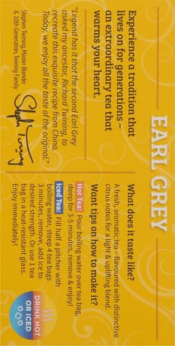 Twinings Earl Grey Black Tea Individually Wrapped Bags, 20 Count (Pack of 2), Flavoured with Citrus and Bergamot, Caffeinated, Enjoy Hot or Iced, 20 Teabags