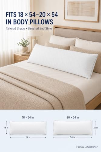Cooling Body Pillow Cover with Diamond Quilted Design - Breathable & Stretch Fit