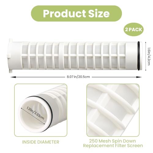 1-1/2 Inch 250 Mesh Spin Down Sediment Filter Screen Replacement for Well Water