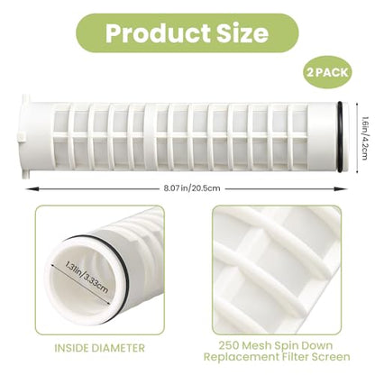 1-1/2 Inch 250 Mesh Spin Down Sediment Filter Screen Replacement for Well Water
