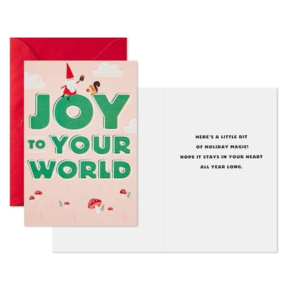 Gnome Joy Christmas Cards Set - Pack of 6 Holiday Greeting Cards with Envelopes