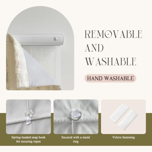 Day Night Roman Shades 35x72 Inches - Drill Style Dual Layer Blinds with Cordless Operation