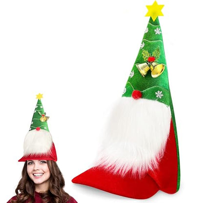Christmas Gnome Hat - Dr. Seuss Style Holiday Duck Cap with Red Side Variation