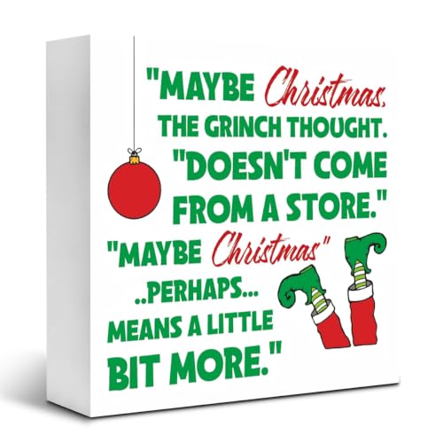 Christmas Decor Wooden Box Sign - Winter Home Decorations Sign 10