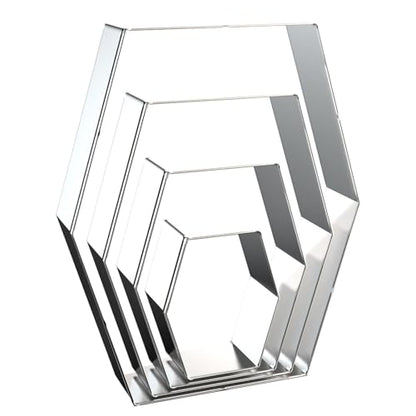 Hexagon Long Cookie Cutters Set with Assorted Sizes - Stainless Steel, 4 Pieces - Geometric Baking Molds - Variation of THIS listing