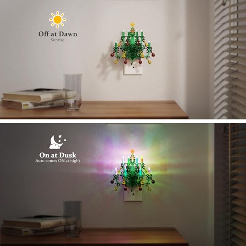 Christmas RGB Pendant Night Light Wall Plug-in with Dynamic Effects - 2 Pack