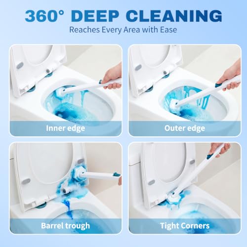 Vacplus Toilet Wand Refills 30 Count - Disposable, Clorox Compatible, Blue & White
