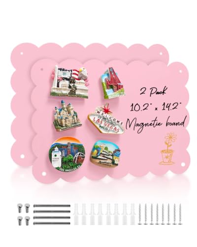 Pink Magnetic Board 10.2 x 14.2 Inches for Desk and Wall Organizer