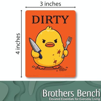 Funny Duck Dishwasher Clean Dirty Sign Magnet with Variation Duck