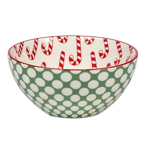 Holiday Serving Bowls Set of 6, 4.75 x 2.25 Inch Porcelain Christmas Tableware