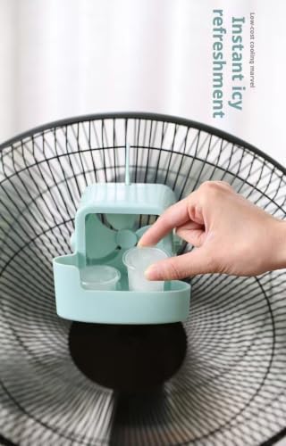 Portable Fan Ice Cooler Attachment with 4 Ice Cups - No Drill, Easy Install, Home Office Dorm