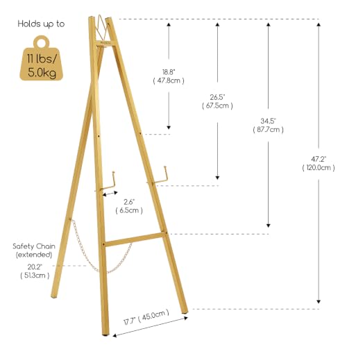 Gold Easel Stand for Sign - Heavy Duty, Adjustable & Assembly-Free Display
