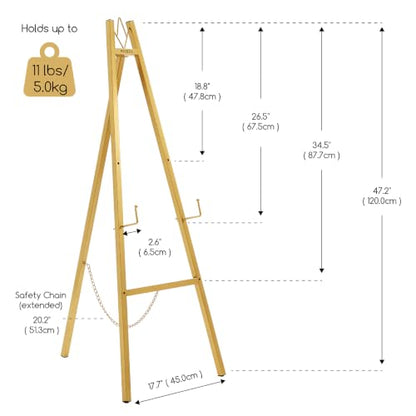 Gold Easel Stand for Sign - Heavy Duty, Adjustable & Assembly-Free Display