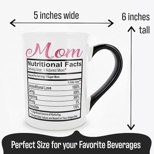Funny Mom Nutrition Facts Mug - 16oz Coffee Cup for Mother's Day Gift