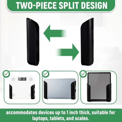Wall-Mounted Bathroom Scale Holder Set - Black, 2 Pieces