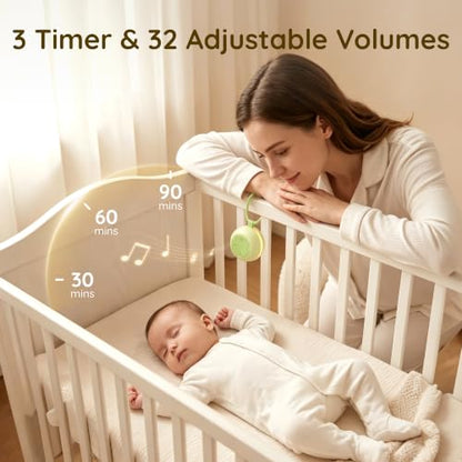 Portable Baby Sound Machine with RGB Night Light - Pistachio | 18 Soothing Sounds