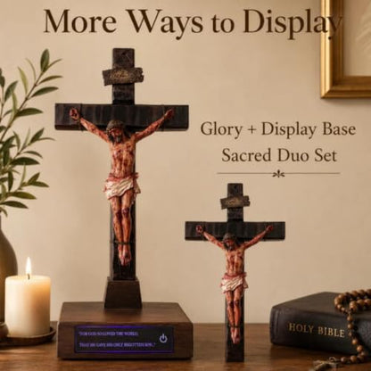 Sacred Jesus Crucifix Wall Cross Set of 2 - Catholic Religious Home Decor