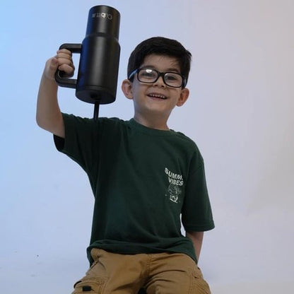 Cubitt Mini Tumbler 24 oz - Leak-Proof Insulated Design, BPA-Free with Handle & Straw | Obsidian Black
