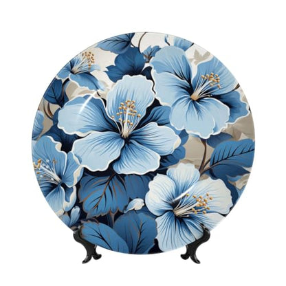 Bone China Decorative Plate with Stand - White, 6 Inch Art Ornament