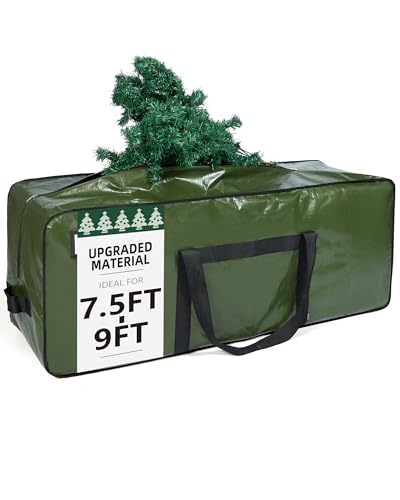 Christmas Tree Storage Bag for 7.5-9 ft Artificial Trees - Green, Without Wheels
