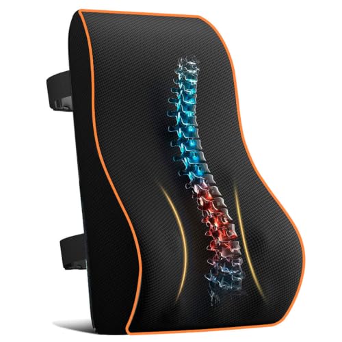Car Seat Back Support Pillow for Subaru WRX 2015-2021 - Orange Border, Normal