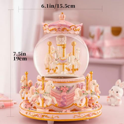 Snow Globe Music Box Daughter Gift Pink Variation A-Pink M
