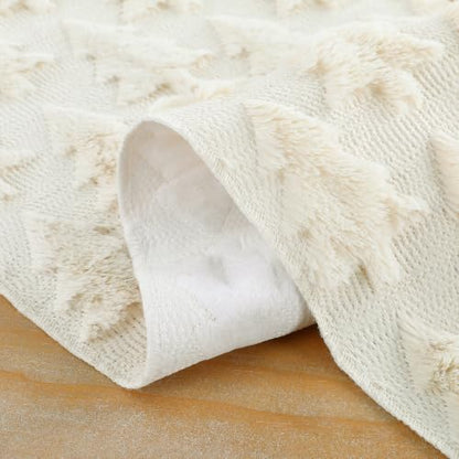 Faux Fur Christmas Table Runner Beige 13x60 Inch Soft Plush Holiday Decor