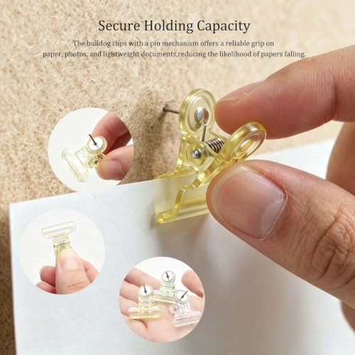 Push Pin Clips - Decorative Multicolor Thumbtacks with Clips, 48 Pieces