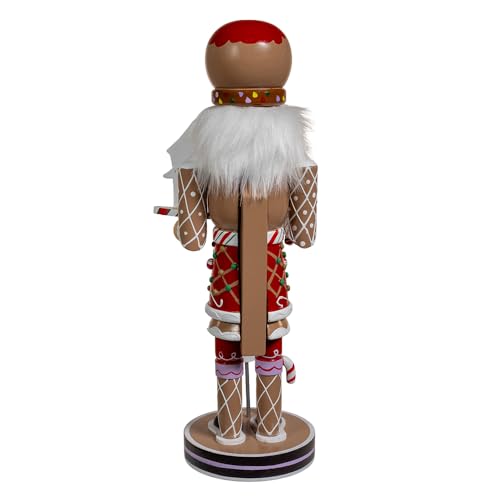 12-Inch Gingerbread Nutcracker Holiday Decor - Whimsical Christmas Figurine