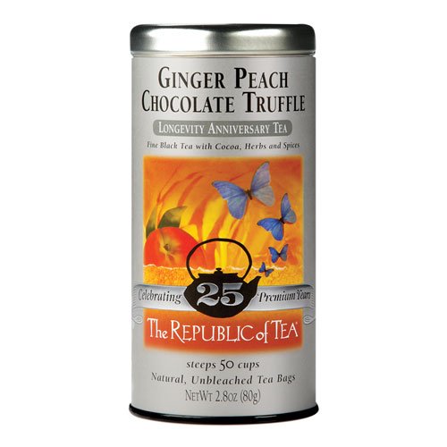 The Republic of Tea Ginger Peach Chocolate Truffle Black Tea Bags