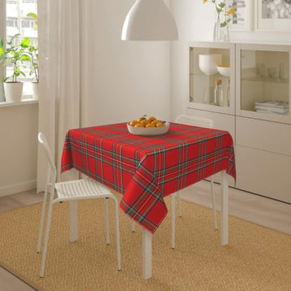 Christmas Red Green Buffalo Plaid 54x54 Inch Square Tablecloth - Washable & Stain-Resistant Home Decor