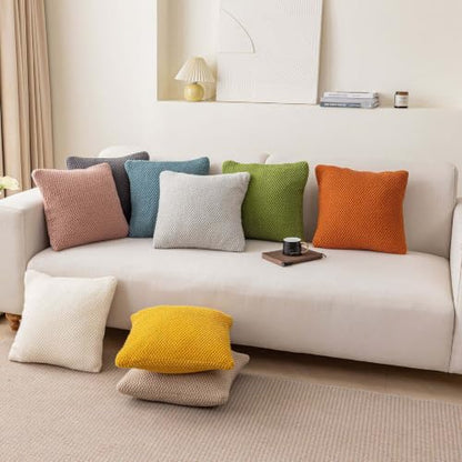Light Gray Acrylic Bed Runner Set with Tassels - 51x67 Inches, Includes Cushion Covers & Inserts
