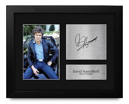 Framed David Hasselhoff Knight Rider Autograph Photo - TV Show Fans Gift - US Letter Size (Variation: Framed)