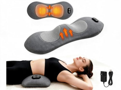 Dark Gray 3-in-1 Electric Lumbar Support Pillow with Heat & Vibration