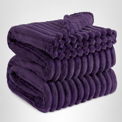 Bedsure GentleSoft Purple California King Size Blanket for Couch - Cozy Soft Blankets for Women, Cute Small Fleece Throws for Girls, Birthday Gifts for Women, 102x96 Inches
