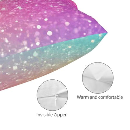 Fun Rainbow Pink Pillow Protectors 14x20inch - Decorative Soft Fleece Cover