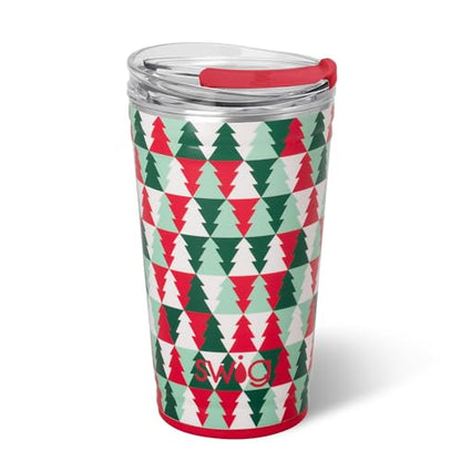 Insulated Travel Coffee Tumbler with EZ Slider Lid - Perfect Pines 24oz Stackable Drinkware