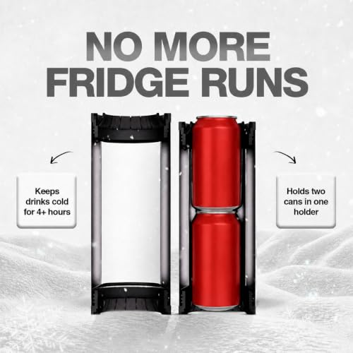 Double Wall Vacuum Insulated Can Cooler - Holds 2 Standard 12 oz Cans, Keeps Drinks Cold