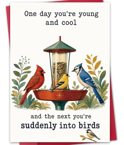 Funny Bird Watching Birthday Card for Husband - BT-496
