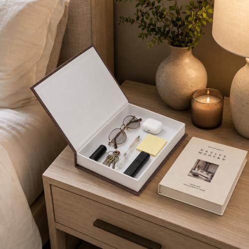 Decorative Linen Faux Books with Hidden Storage - Set of 2 for Home & Shelf