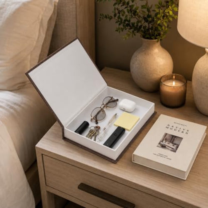 Decorative Linen Faux Books with Hidden Storage - Set of 2 for Home & Shelf