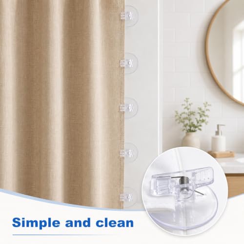 Transparent Shower Curtain Clips - Windproof Splash Guard, 4 Pack