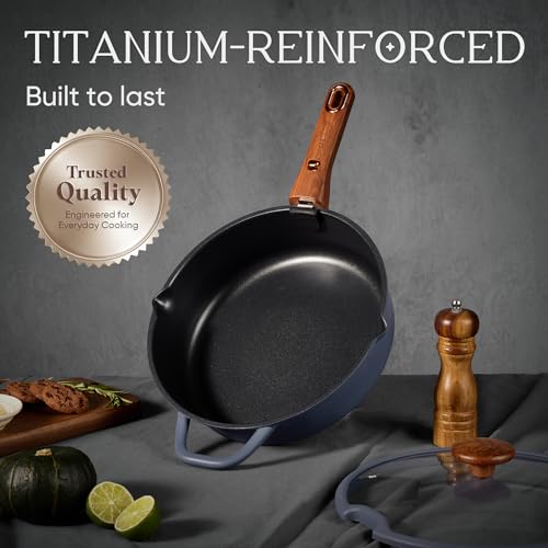 30 Pieces Titanium Cookware Set with Detachable Handles - Oven Safe, Nonstick Pots and Pans