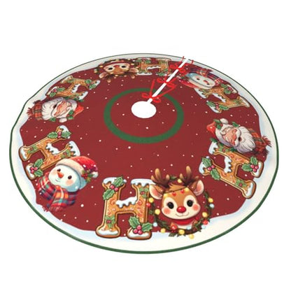 Santa Claus Deer Christmas Tree Skirt 36 Inch Holiday Decor - Variation of THIS listing