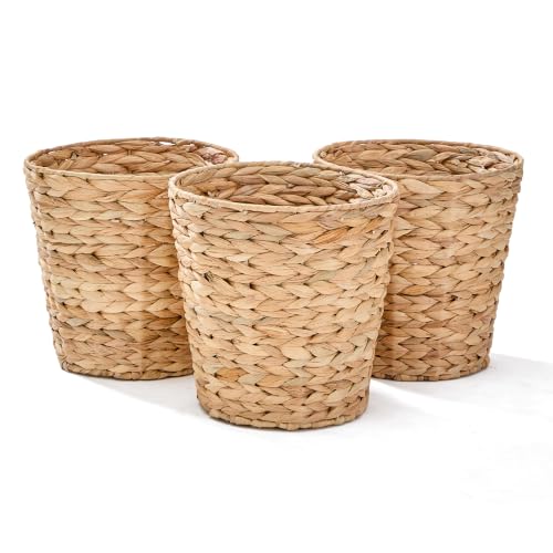 3 Gallon Wicker Trash Can - Natural Rattan Waste Basket for Bathroom & Home