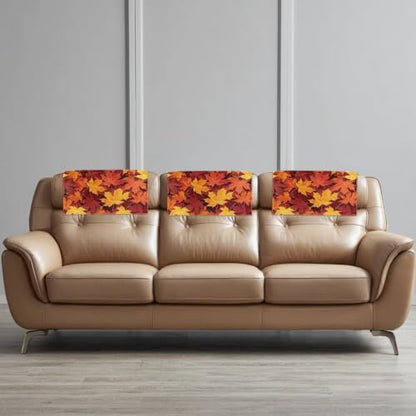 Maple Leaf Sofa Headrest Cover Non-Slip Fitted 27x17 Inch for Living Room & Bedroom - Autumn Decor